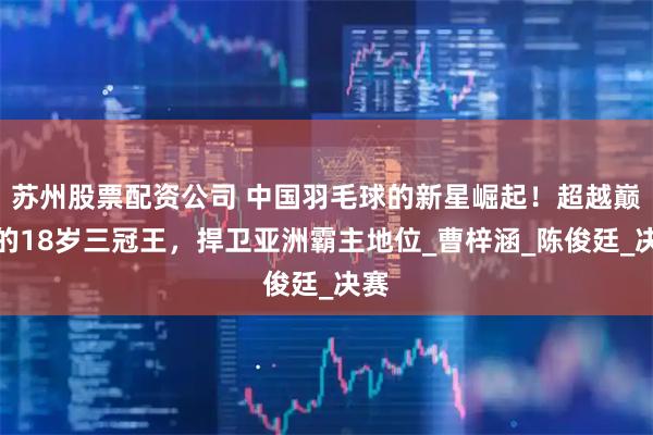 苏州股票配资公司 中国羽毛球的新星崛起！超越巅峰的18岁三冠王，捍卫亚洲霸主地位_曹梓涵_陈俊廷_决赛